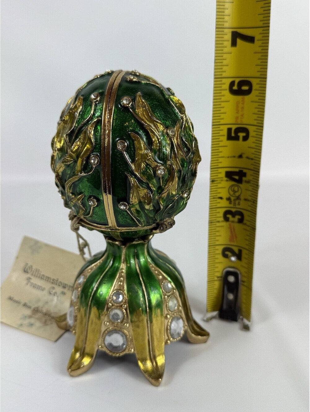 Williamstown Music Box Collection Hand Painted Pastel Easter Egg Music Box Green - Picture 11 of 12